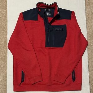 Vineyard Vines Red and Navy SuperShep Pullover